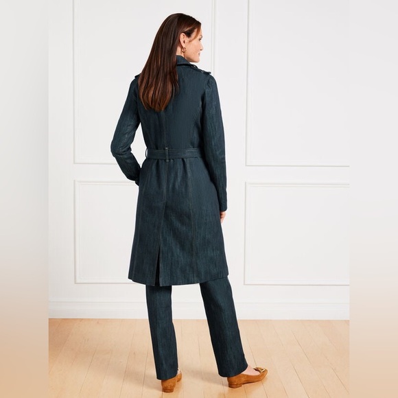 Talbots Stylish Refined Denim Trench Coat MP - Picture 4 of 11